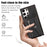 For Samsung Galaxy S26 Ultra Cell Phone Case PU Leather + TPU RFID Blocking Card Slots Cover with 2 Straps - Black - 6