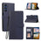 For Samsung Galaxy S26 Case 3D Rhombus Grid Imprinted Wallet Leather Phone Cover with Lanyard - Blue - 1