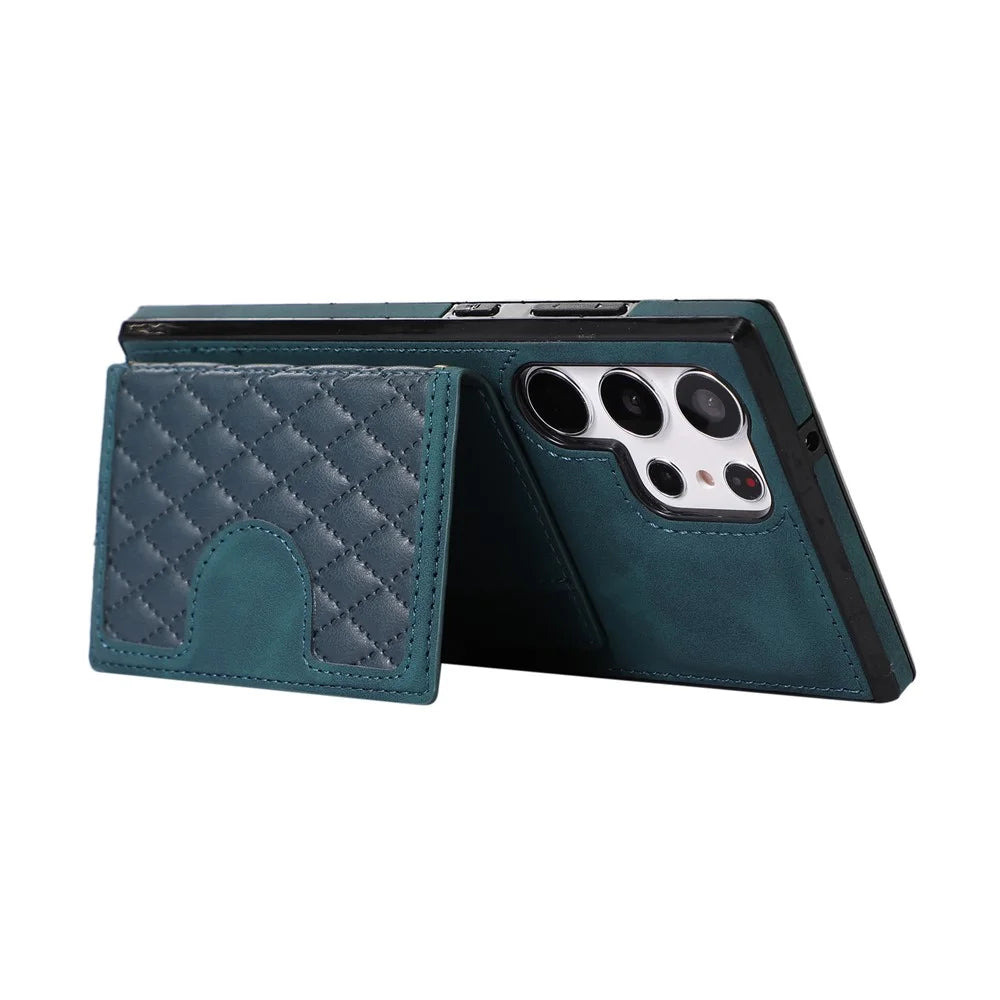 For Samsung Galaxy S26 Ultra Kickstand Phone Case TPU+PU Leather Shoulder Phone Bag - Green - 3