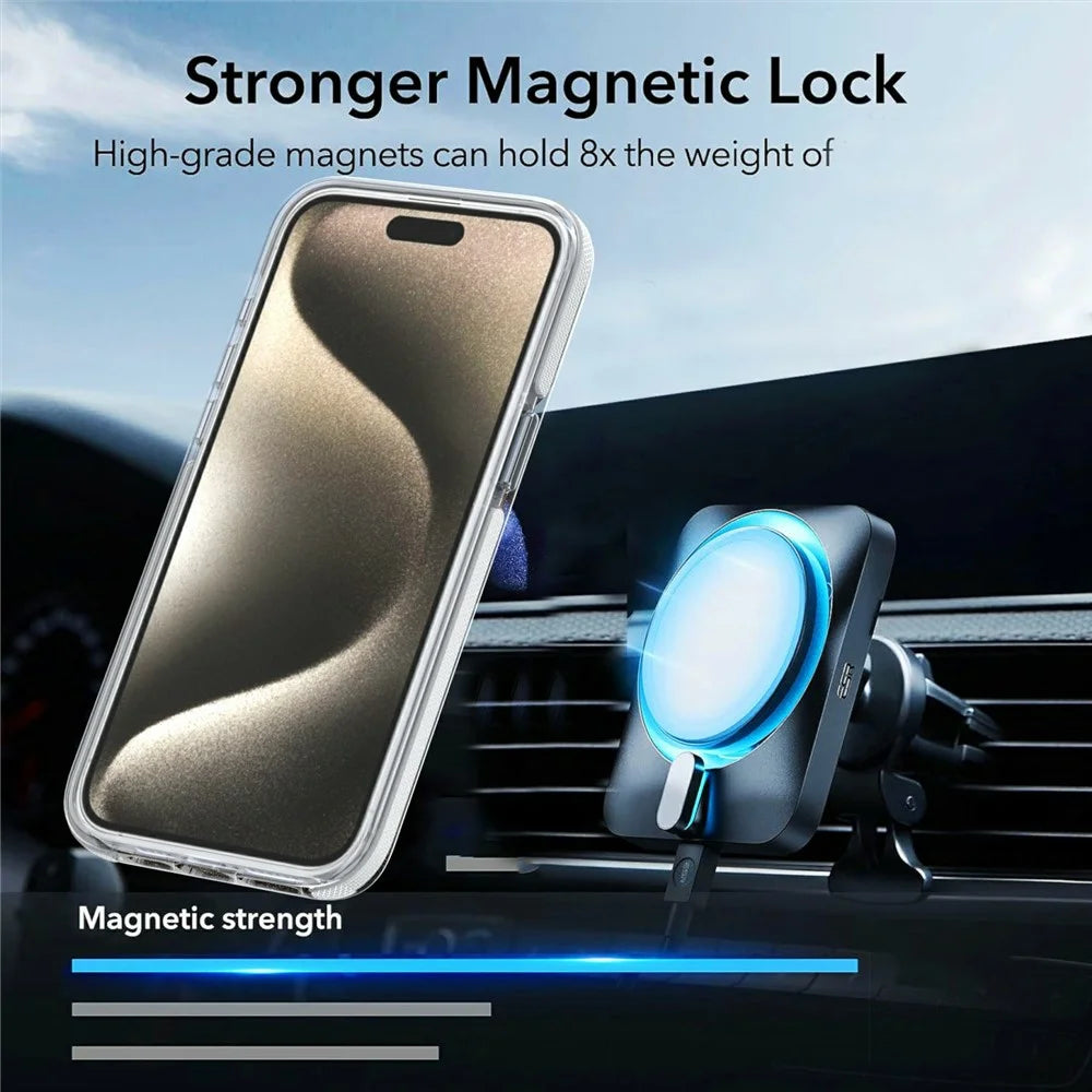 For iPhone 15 Pro Max Case Compatible with MagSafe Cute Fluorescent Design TPU Acrylic Phone Back Cover - White - 3