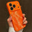 For iPhone 17 Pro Max Magnetic Case Snow Mountain Pattern PU Leather TPU PC Phone Back Cover with Lens Film - Orange - 1