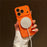 For iPhone 17 Pro Max Magnetic Case Snow Mountain Pattern PU Leather TPU PC Phone Back Cover with Lens Film - Orange - 2