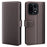 AMORUS For OnePlus 15 5G Stand Cases Calf Texture Genuine Split Leather Wallet Phone Cover - Brown - 1