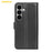 AMORUS For Samsung Galaxy S26+ Wallet Case Litchi Texture Shockproof Leather Flip Stand Phone Cover - Black - 6