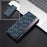For Samsung Galaxy Z Fold4 5G Case Geometric Pixel Pattern Kickstand Foldable PC Phone Cover with Stylus - Blue - 1