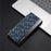 For Samsung Galaxy Z Fold5 5G Case Geometric Pixel Pattern Kickstand Foldable PC Phone Cover with Stylus - Blue - 2