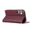 For Samsung Galaxy A57 5G Case RFID Blocking Wallet Stand Rhombus Leather Cover with Wrist Strap - Red - 4