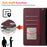 For Samsung Galaxy A57 5G Case RFID Blocking Wallet Stand Rhombus Leather Cover with Wrist Strap - Red - 7