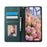 For Samsung Galaxy A37 5G Case RFID Blocking Wallet Stand Rhombus Leather Cover with Wrist Strap - Green - 2