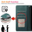 For Samsung Galaxy A37 5G Case RFID Blocking Wallet Stand Rhombus Leather Cover with Wrist Strap - Green - 7