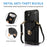 For Samsung Galaxy S26+ Case Card Holder Kickstand PU Leather + TPU Phone Cover with Shoulder Strap - Black - 4