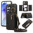 For Samsung Galaxy S26+ Leather Back Cover Zipper Wallet Kickstand Phone Case with Shoulder Strap - Black - 1