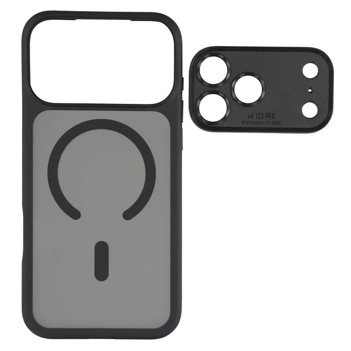 For iPhone 18 Pro Max / 17 Pro Max Case with Detachable Camera Cover Skin Touch TPU PC Phone Cover Compatible with MagSafe - Black - 4