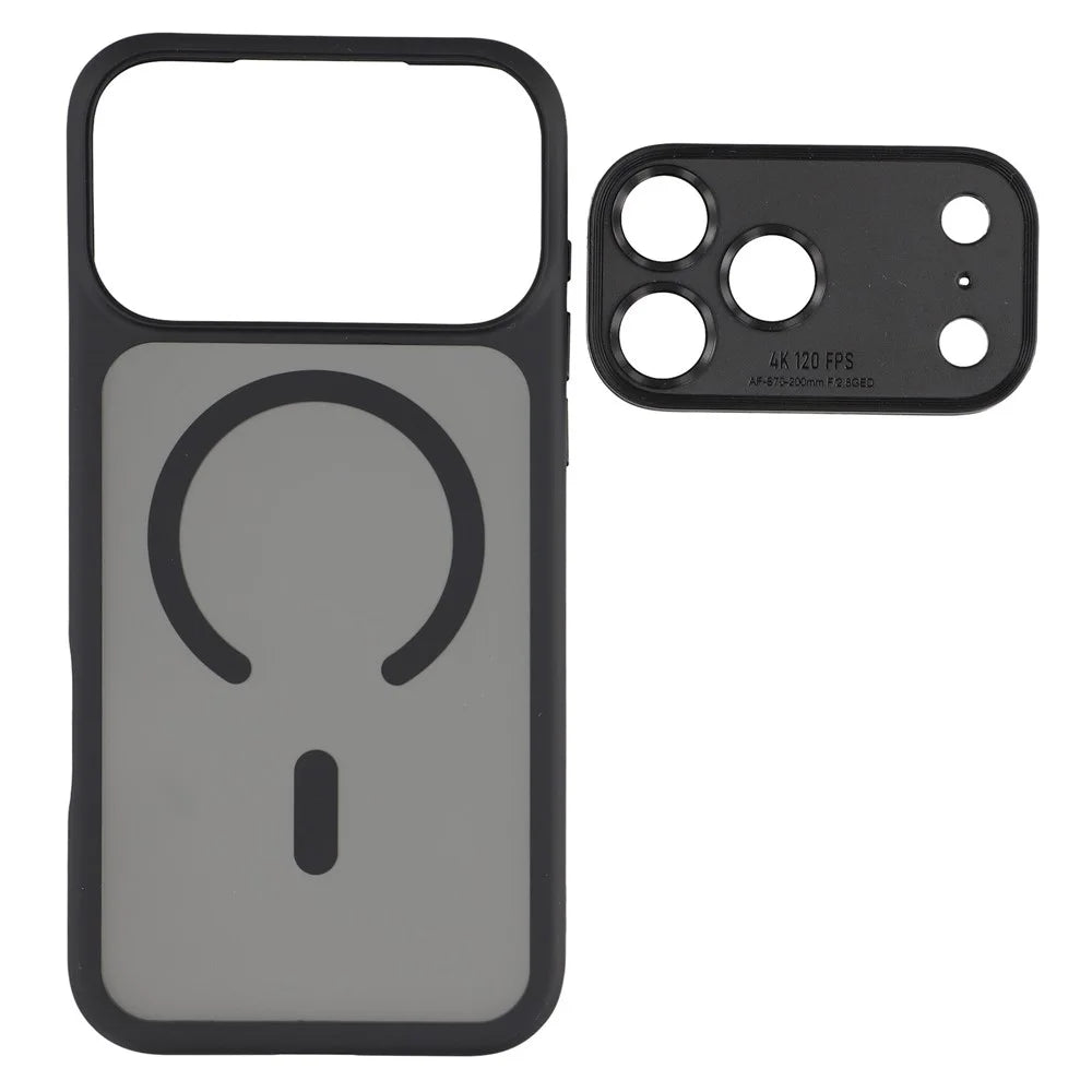 For iPhone 18 Pro / 17 Pro Case with Detachable Camera Cover Skin Touch TPU PC Phone Cover Compatible with MagSafe - Black - 4