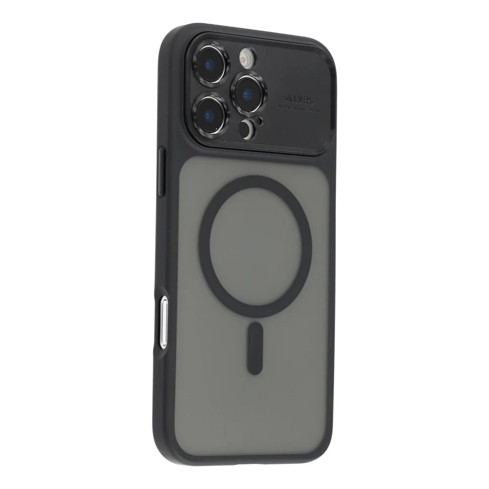 For iPhone 16 Pro Max Case with Detachable Camera Cover Skin Touch TPU PC Phone Cover Compatible with MagSafe - Black - 1