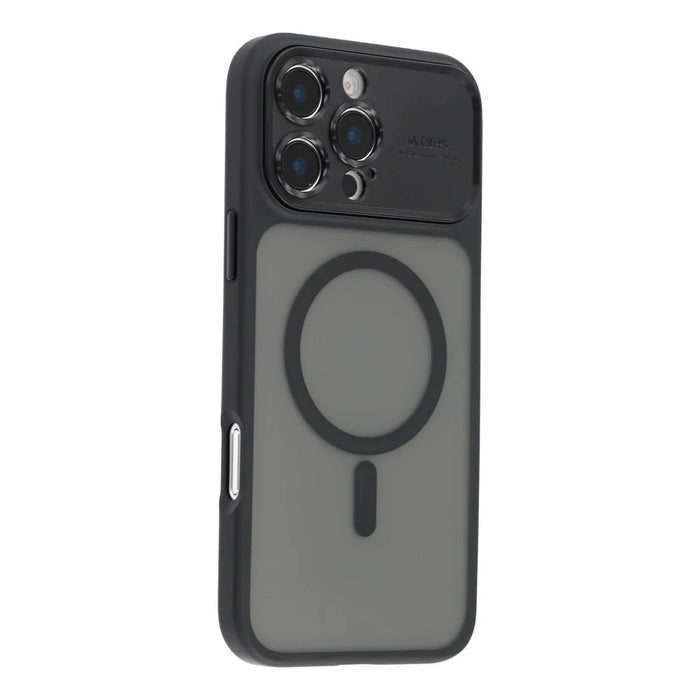 For iPhone 16 Pro Max Case with Detachable Camera Cover Skin Touch TPU PC Phone Cover Compatible with MagSafe - Black - 1