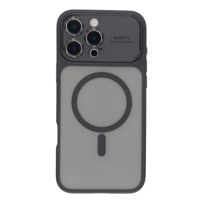 For iPhone 16 Pro Max Case with Detachable Camera Cover Skin Touch TPU PC Phone Cover Compatible with MagSafe - Black - 2