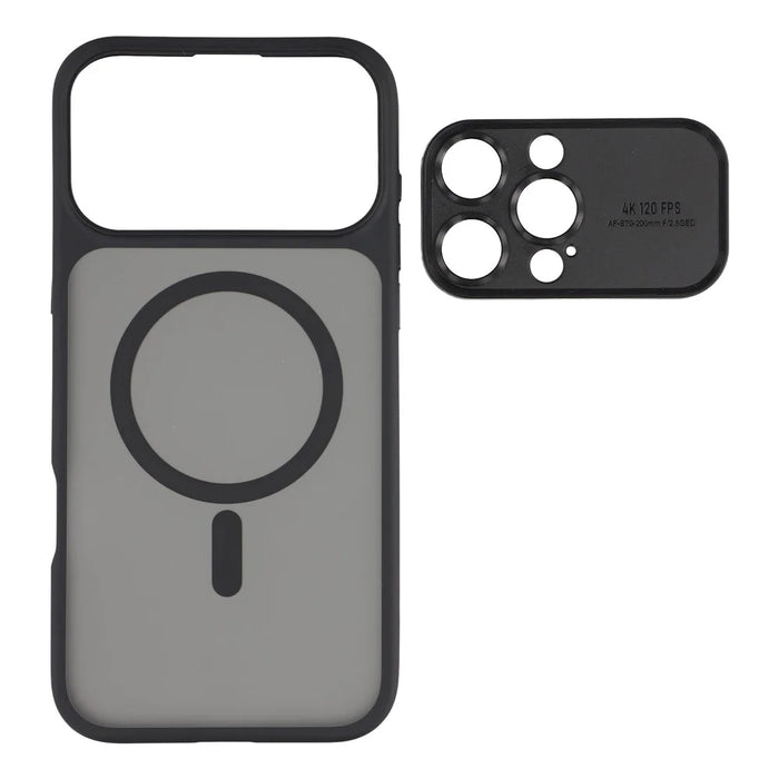 For iPhone 16 Pro Max Case with Detachable Camera Cover Skin Touch TPU PC Phone Cover Compatible with MagSafe - Black - 4