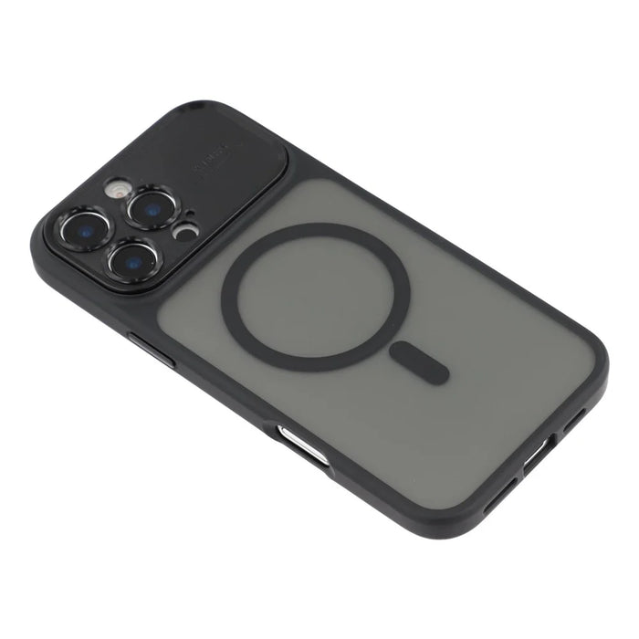For iPhone 16 Pro Max Case with Detachable Camera Cover Skin Touch TPU PC Phone Cover Compatible with MagSafe - Black - 5