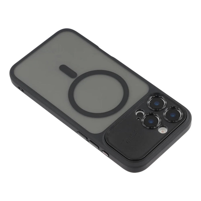 For iPhone 16 Pro Max Case with Detachable Camera Cover Skin Touch TPU PC Phone Cover Compatible with MagSafe - Black - 6