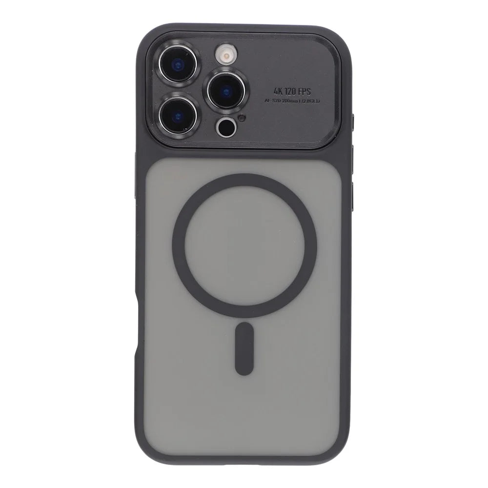 For iPhone 16 Pro Case with Detachable Camera Cover Skin Touch TPU PC Phone Cover Compatible with MagSafe - Black - 2