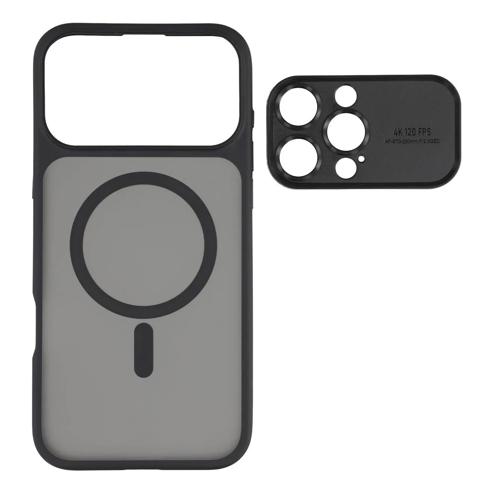 For iPhone 16 Pro Case with Detachable Camera Cover Skin Touch TPU PC Phone Cover Compatible with MagSafe - Black - 4
