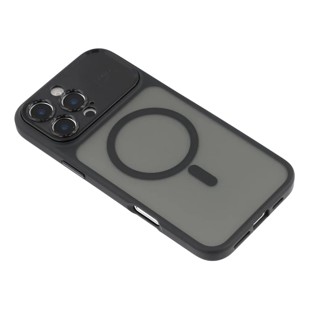 For iPhone 16 Pro Case with Detachable Camera Cover Skin Touch TPU PC Phone Cover Compatible with MagSafe - Black - 5