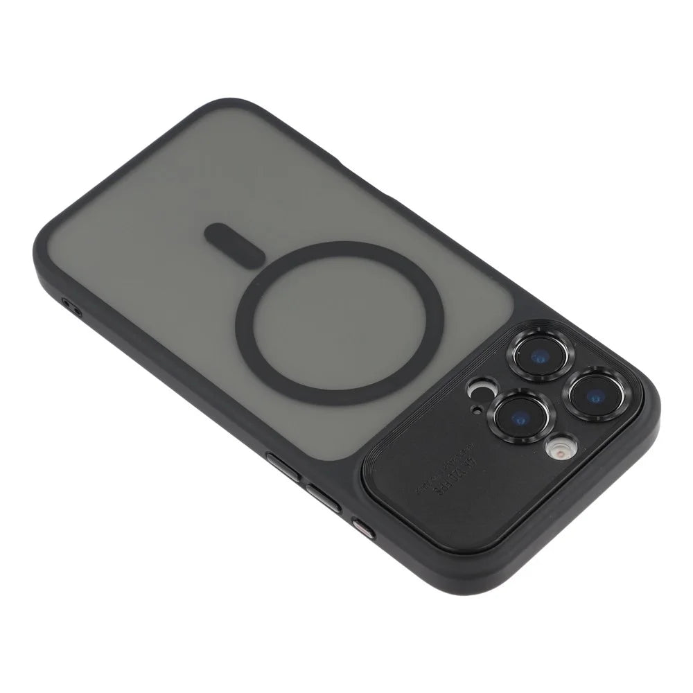For iPhone 16 Pro Case with Detachable Camera Cover Skin Touch TPU PC Phone Cover Compatible with MagSafe - Black - 6