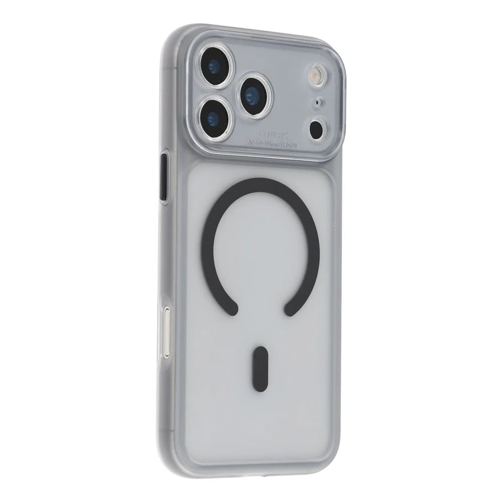 For iPhone 17 Pro Case with Translucent Detachable Camera Cover Skin Touch Matte PC Phone Cover Compatible with MagSafe - Transparent Black - 1