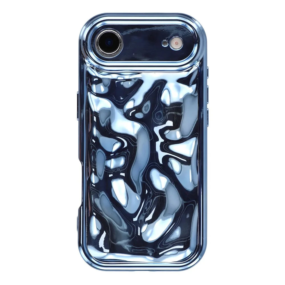 For iPhone Air Case Electroplated TPU Shell Meteorite Texture Phone Cover - Blue - 1