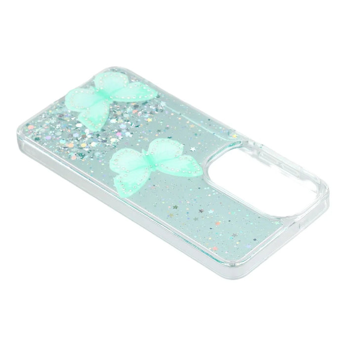 For Samsung Galaxy S26 Case Epoxy PVC Butterfly TPU Aesthetics Phone Cover - Green - 4