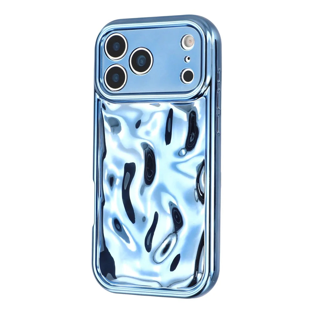For iPhone 17 Pro Max Case Electroplated TPU Shell Meteorite Texture Phone Cover - Blue - 4