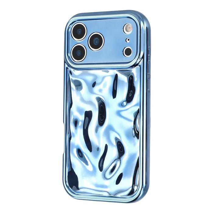 For iPhone 17 Pro Case Electroplated TPU Shell Meteorite Texture Phone Cover - Blue - 4