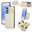 For Samsung Galaxy A57 5G Case Zipper Card Holder PU Leather Phone Back Cover with Shoulder Strap - Beige - 1