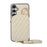 For Samsung Galaxy A57 5G Case Zipper Card Holder PU Leather Phone Back Cover with Shoulder Strap - Beige - 6