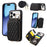 For iPhone 18 Pro Max / 17 Pro Max Case Zipper Card Holder PU Leather Phone Back Cover with Shoulder Strap - Black - 1