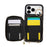 For iPhone 18 Pro Max / 17 Pro Max Case Zipper Card Holder PU Leather Phone Back Cover with Shoulder Strap - Black - 4