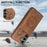 For Samsung Galaxy S26 Case Card Holder Kickstand Leather + TPU Phone Cover with Ring Holder - Brown - 6