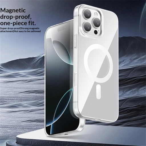 JAUCASE For iPhone 16 Pro Case Compatible with MagSafe PC Phone Cover with AI Touch Control Button - Transparent - 2