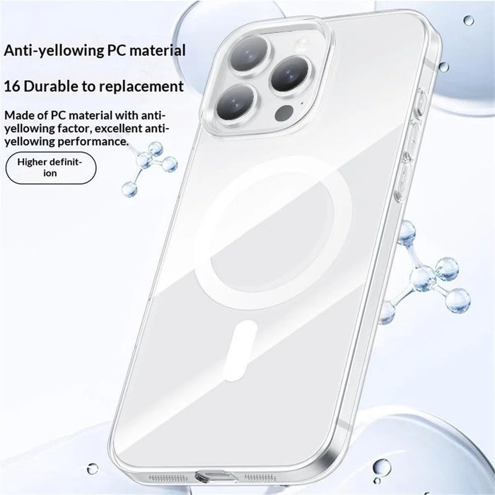 JAUCASE For iPhone 16 Pro Case Compatible with MagSafe PC Phone Cover with AI Touch Control Button - Transparent - 5