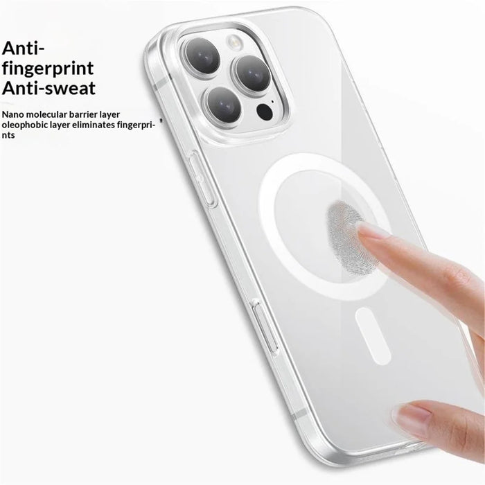 JAUCASE For iPhone 16 Pro Case Compatible with MagSafe PC Phone Cover with AI Touch Control Button - Transparent - 6