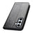 For Samsung Galaxy S25 FE Case Crazy Horse Texture Split Leather Wallet Phone Cover - Black - 5