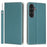 For Samsung Galaxy S26 Wallet Case Genuine Cow Leather Phone Cover Litchi Texture - Sky Blue - 1