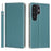 For Samsung Galaxy S26 Ultra Wallet Case Genuine Cow Leather Phone Cover Litchi Texture - Sky Blue - 1