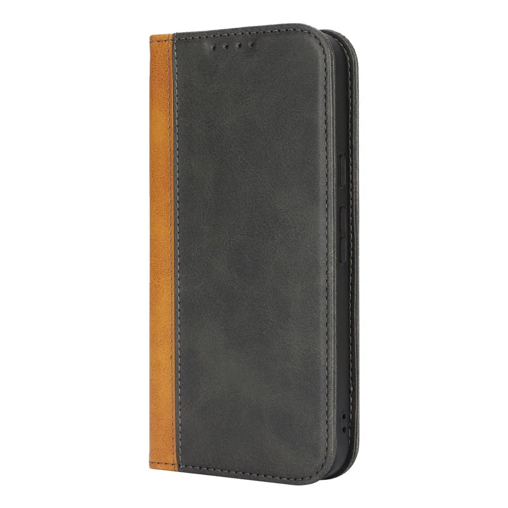 For Google Pixel 10 Pro XL Case Calf Texture 3 Card Slots Color Splicing Leather Phone Cover - Black+Yellow - 7