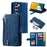 Anti-Fall Phone Case for Samsung Galaxy S23+ Shockproof Leather Cover Multi Card Slot Phone Shell with Zipper Wallet / Strap - Blue - 1