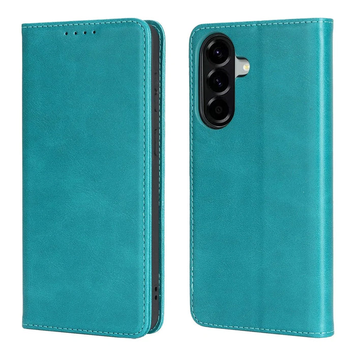 For Samsung Galaxy A57 5G Case PU Leather Calf Textured Magnetic Closing Smart Phone Cover - Sky Blue - 1