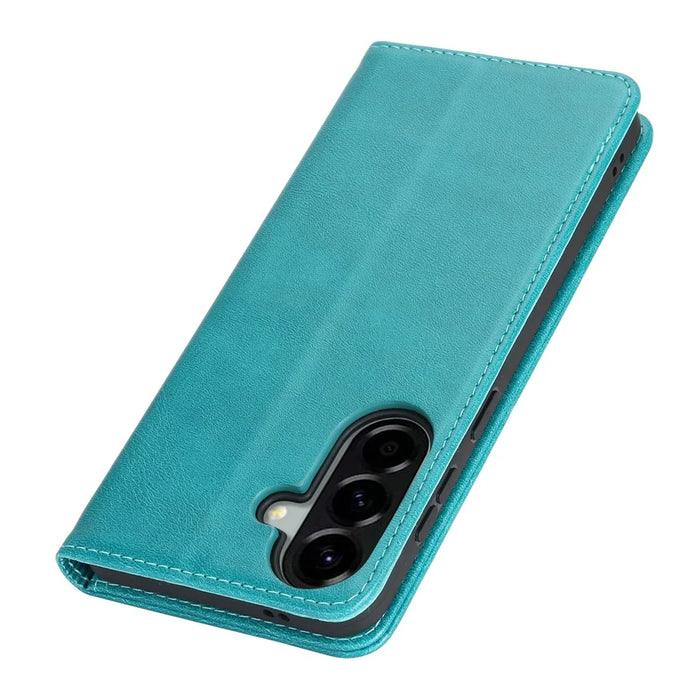 For Samsung Galaxy A57 5G Case PU Leather Calf Textured Magnetic Closing Smart Phone Cover - Sky Blue - 5