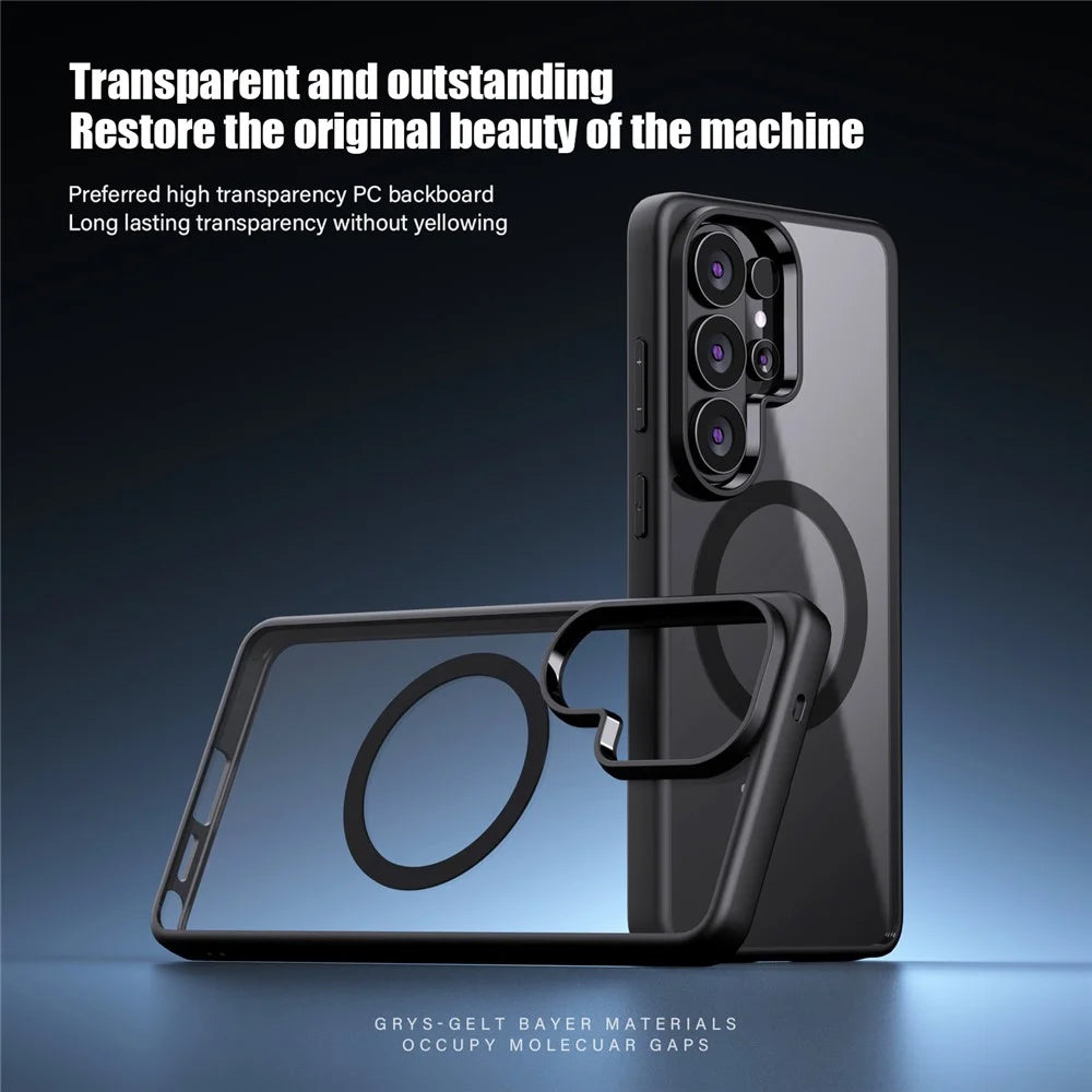 For Samsung Galaxy S26 Ultra Magnetic Case Hard PC + Soft TPU Shockproof Phone Cover - Black - 3