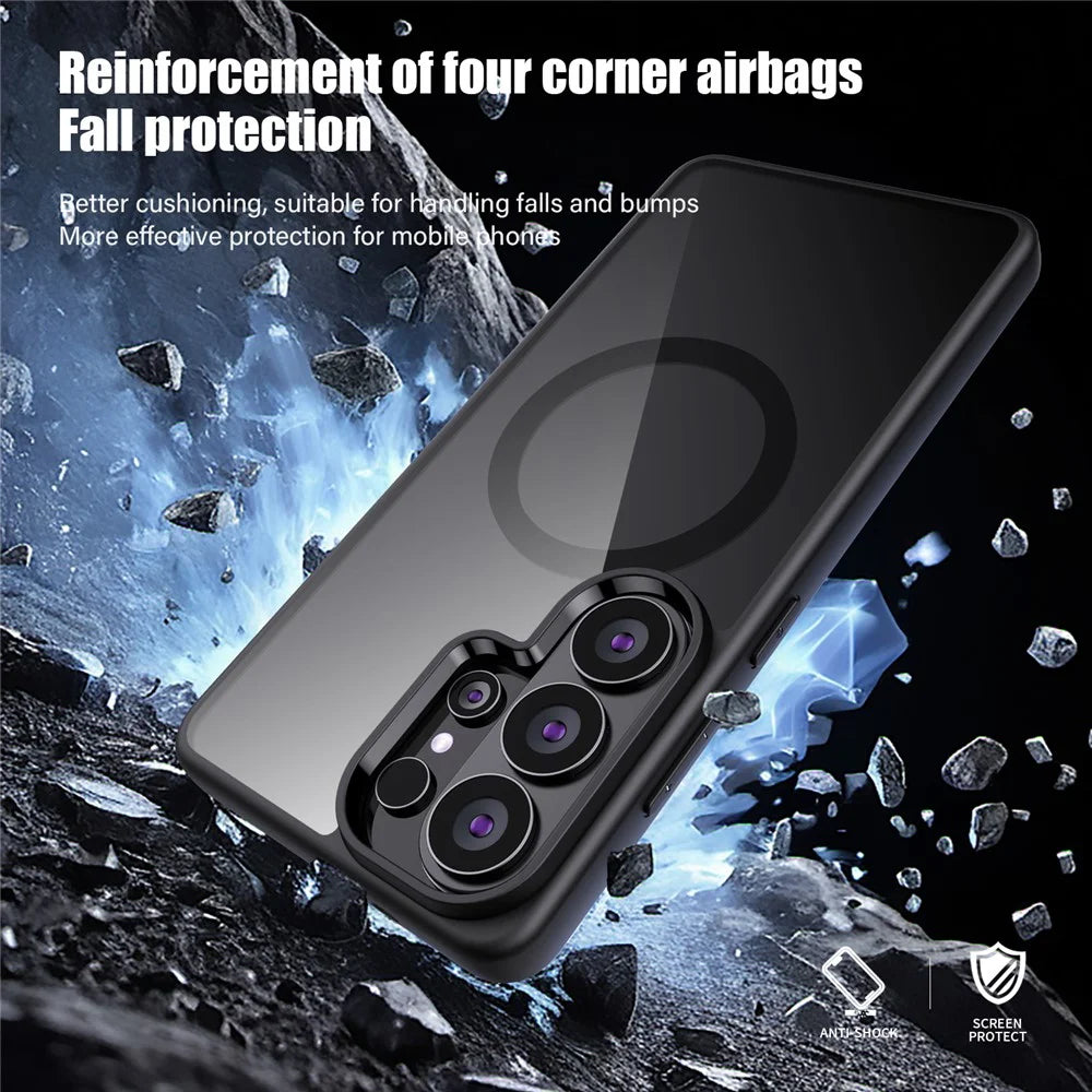 For Samsung Galaxy S26 Ultra Magnetic Case Hard PC + Soft TPU Shockproof Phone Cover - Black - 4